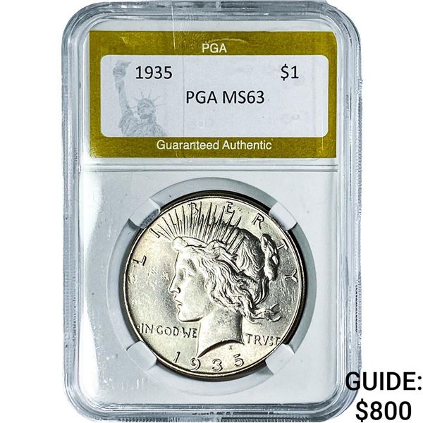 1935 Silver Peace Dollar PGA MS63