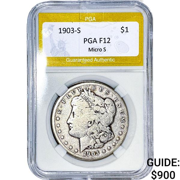 1903-S Morgan Silver Dollar PGA F12 Micro S
