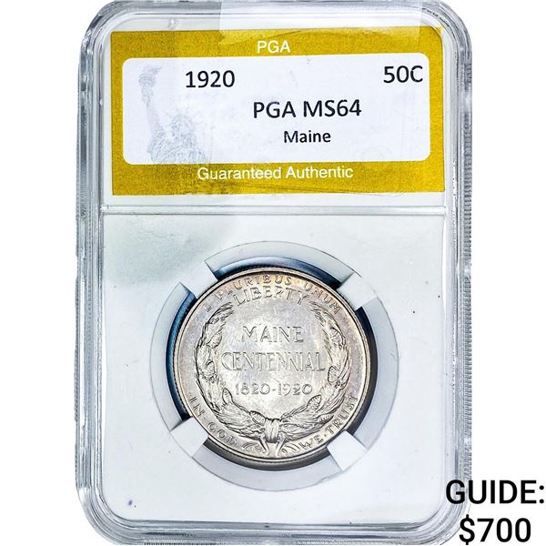 1920 Maine Half Dollar PGA MS64