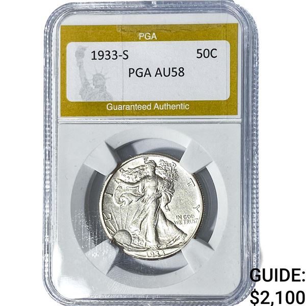 1933-S Walking Liberty Half Dollar PGA AU58