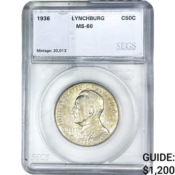 1936 Lynchburg Half Dollar SEGS MS66