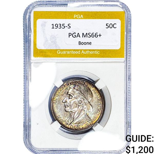 1935-S Boone Half Dollar PGA MS66+