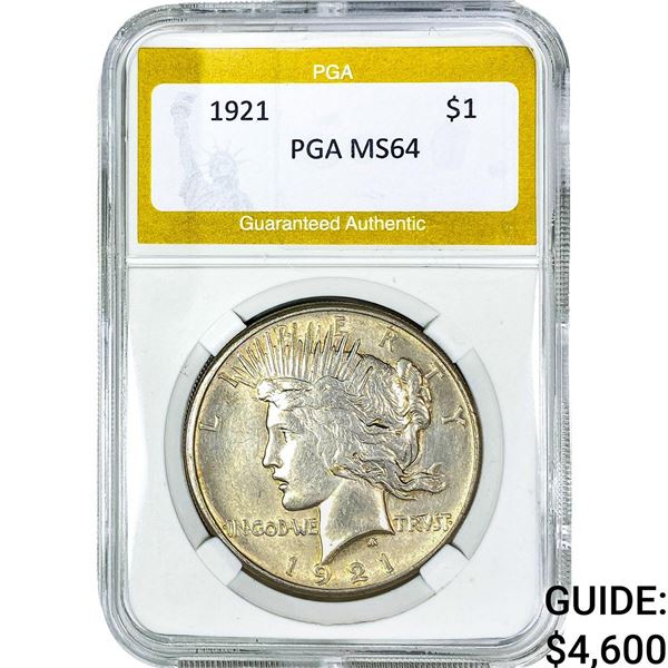 1921 Silver Peace Dollar PGA MS64