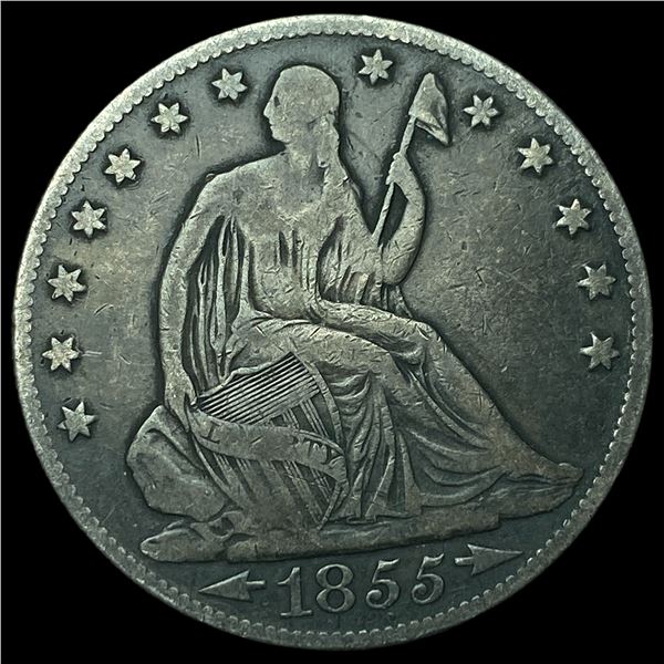 1855-O Silver Half Dollar (Seated Liberty) NEARLY UNCIRCULATED