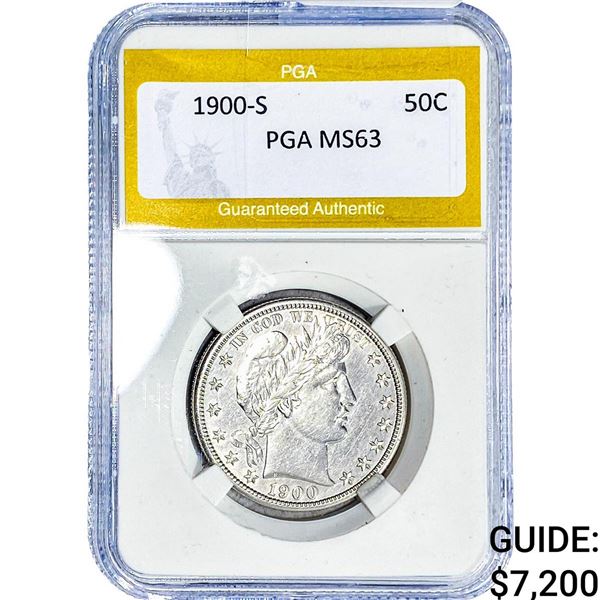 1900-S Barber Half Dollar PGA MS63