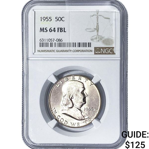 1955 Franklin Half Dollar NGC FBL