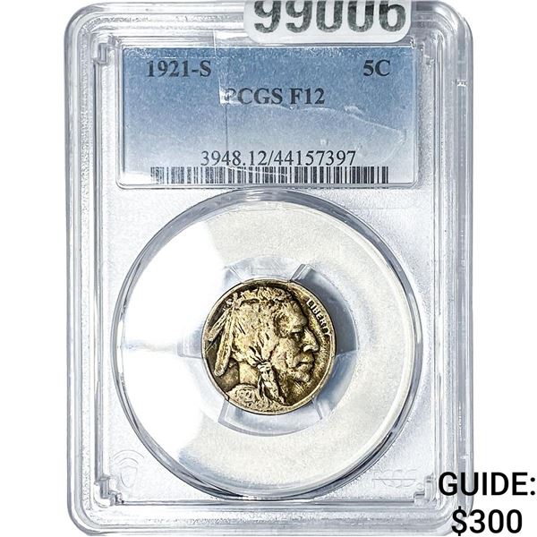 1921-S Buffalo Nickel PCGS F12
