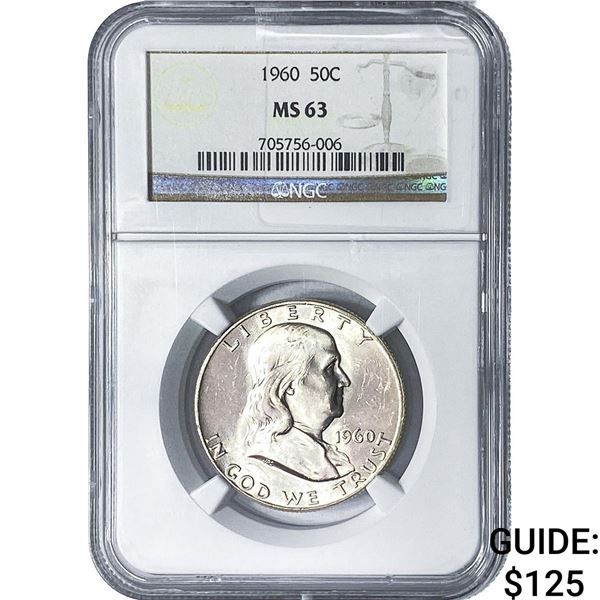 1960 Franklin Half Dollar NGC MS63
