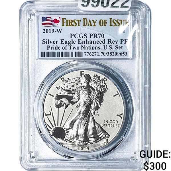 2019-W Silver Eagle NGC PR70 Enhanced Rev. PR