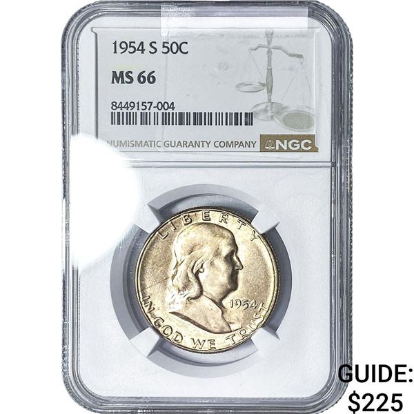 1954-S Franklin Half Dollar NGC MS66