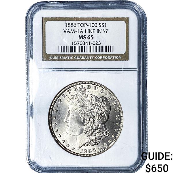 1866 Morgan Silver Dollar NGC MS65 VAM-1 A