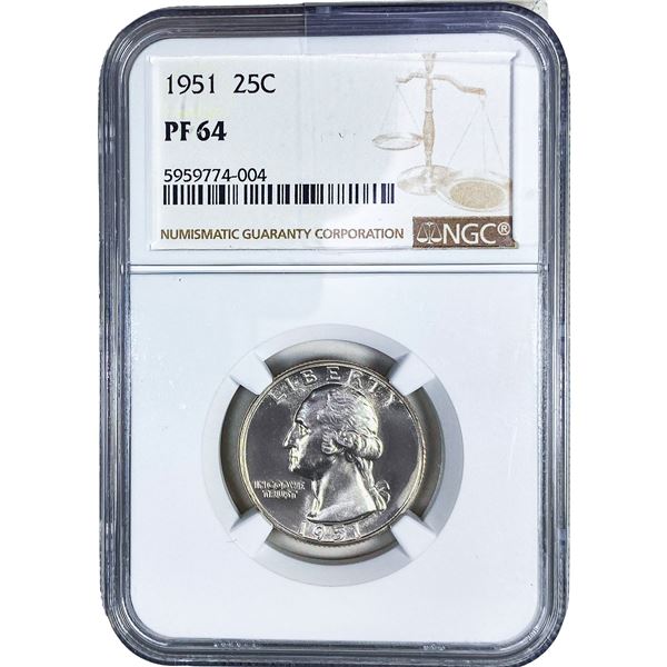 1951 Washington Silver Quarter NGC PF64