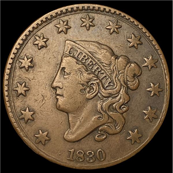 1830 Coronet Head Large Cent NEARLY UNCIRCULATED