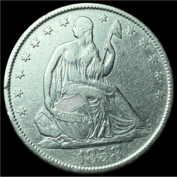 1858-O Silver Half Dollar CLOSELY UNCIRCULATED