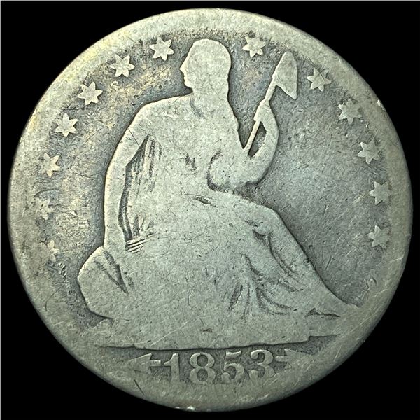 1853 Arrows Seated Liberty Half Dollar LIGHTLY CIRCULATED