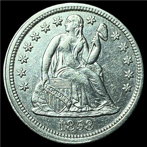 1858 Seated Liberty Dime CHOICE BU