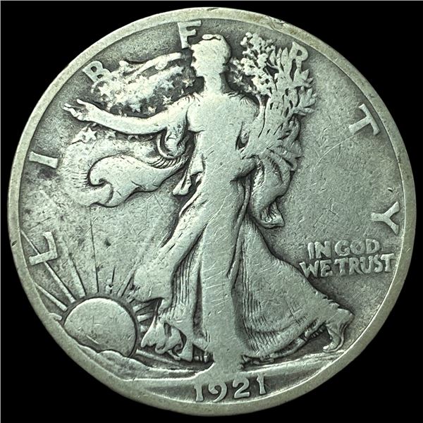 1921-S Silver Walking Liberty Half Dollar LIGHTLY CIRCULATED