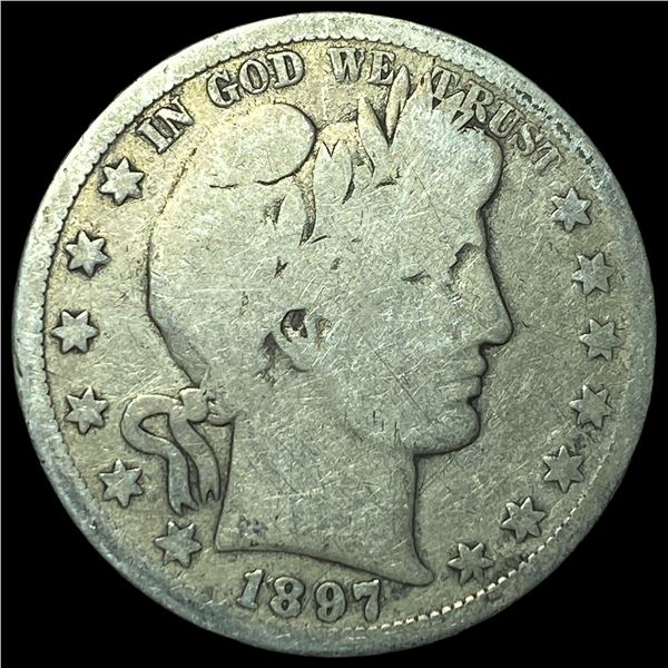 1897-S Silver Barber Half Dollar NICELY CIRCULATED