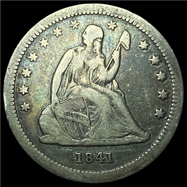 1841-O Silver Seated Liberty Quarter LIGHTLY CIRCULATED