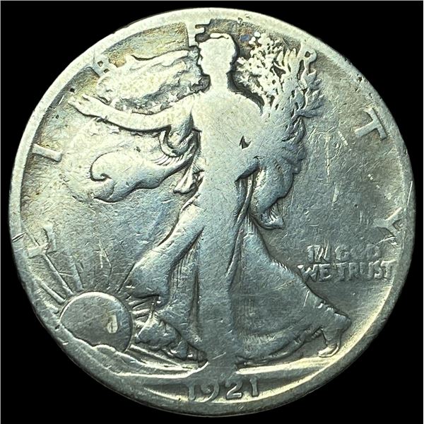 1921-S Silver Walking Liberty Half Dollar LIGHTLY CIRCULATED
