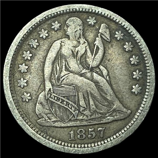 1857 Seated Liberty Dime NEARLY UNCIRCULATED