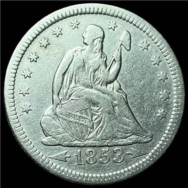 1853 Arrows Seated Liberty Quarter CLOSELY UNCIRCULATED