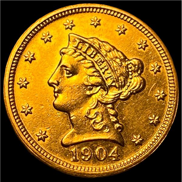 1904 Liberty Head Quarter Eagle $2.50 Gold UNCIRCULATED