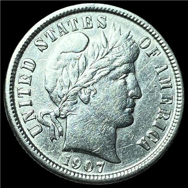 1907-O Silver Barber Dime CHOICE AU