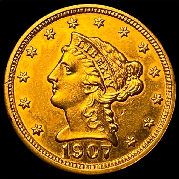 1907 Liberty Head Gold Quarter Eagle $2.50 UNCIRCULATED