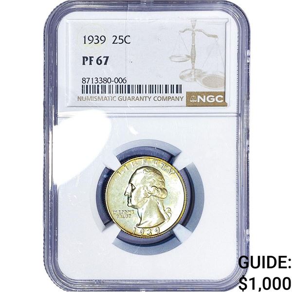 1939 Washington Silver Quarter NGC PF67