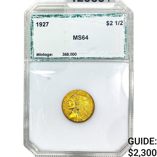 1927 $2.50 Gold Quarter Eagle PCI MS64