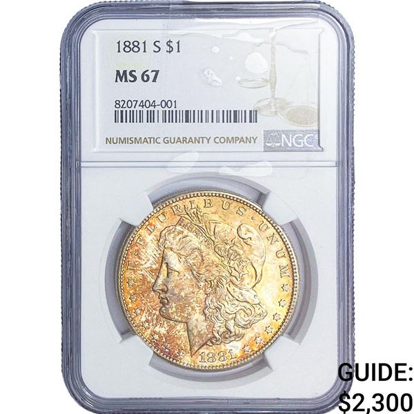 1881-S Morgan Silver Dollar NGC MS67