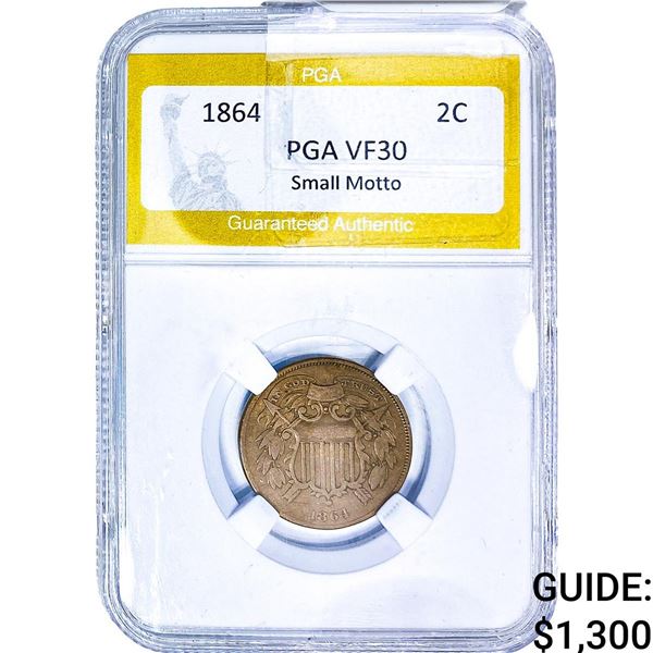 1864 Two Cent Piece PGA VF30