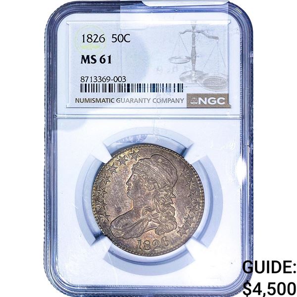 1826 Capped Bust Half Dollar NGC MS61