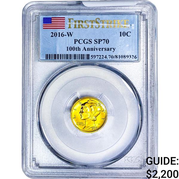 2016-W Gold 10C Merc PCGS SP70