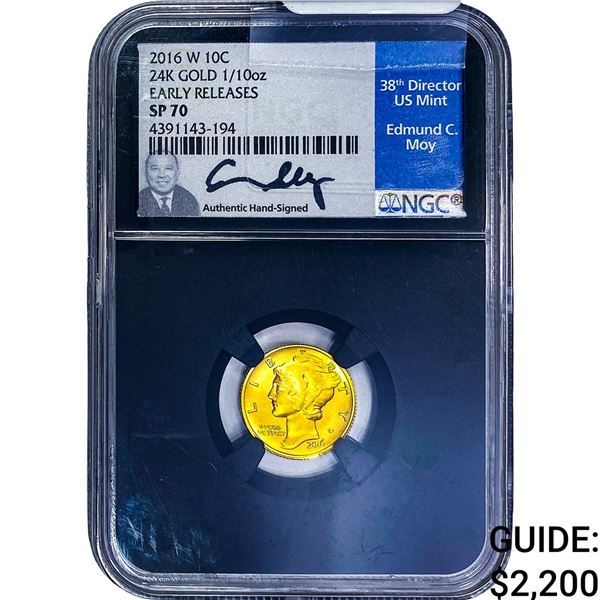 2016-W Gold 10C Merc PCGS SP70