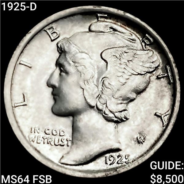 1925-D Mercury Dime CHOICE BU FSB