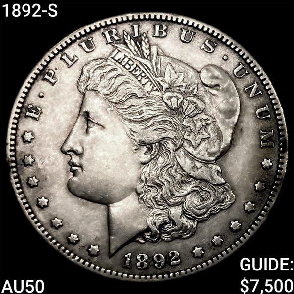 1892-S Morgan Silver Dollar CLOSELY UNCIRCULATED