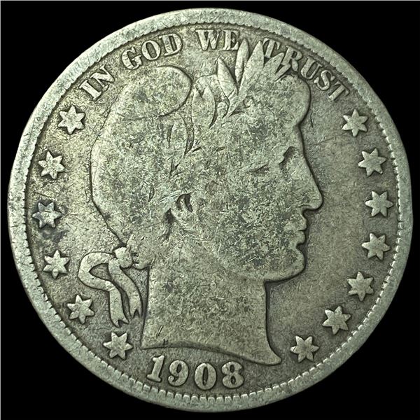 1908-D Silver Barber Half Dollar LIGHTLY CIRCULATED