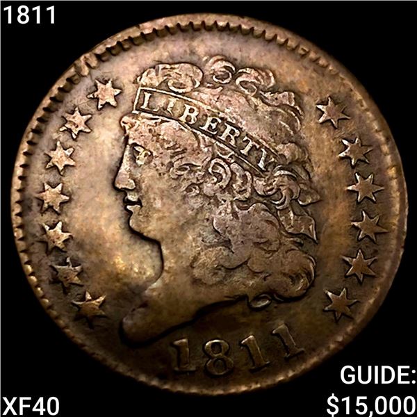 1811 Classic Head Half Cent NEARLY UNCIRCULATED