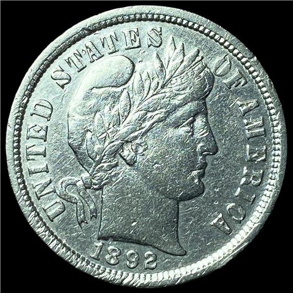 1892 Silver Barber Dime CHOICE AU