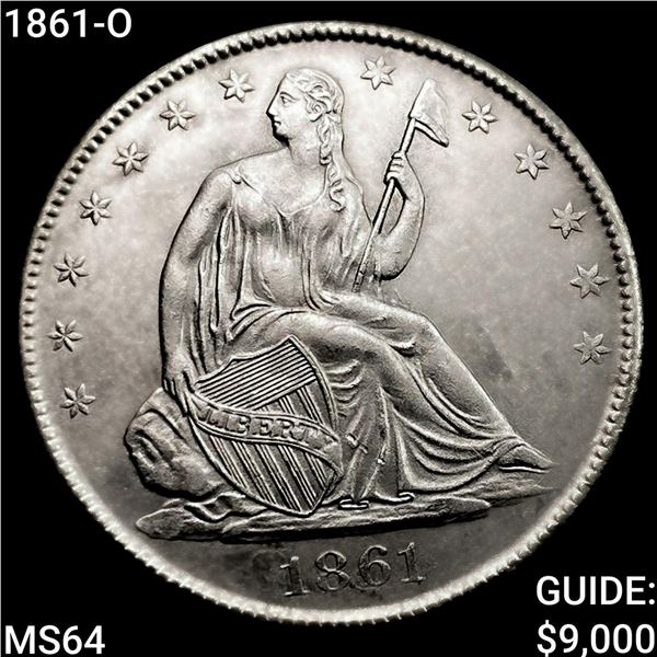 1861-O Seated Liberty Half Dollar CHOICE BU