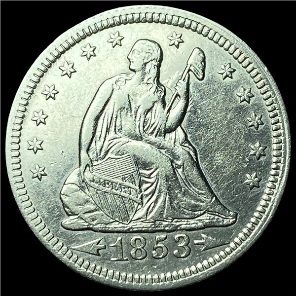 1853 Arrows Seated Liberty Quarter UNCIRCULATED