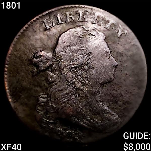 1801 Draped Bust Large Cent NEARLY UNCIRCULATED