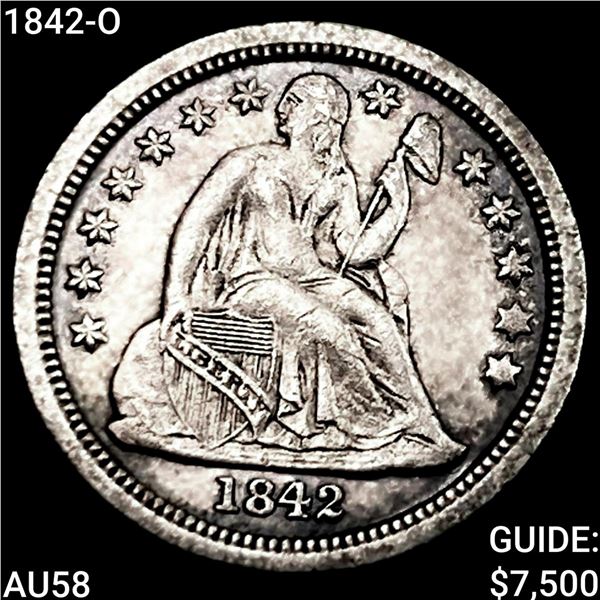 1842-O Seated Liberty Dime CHOICE AU