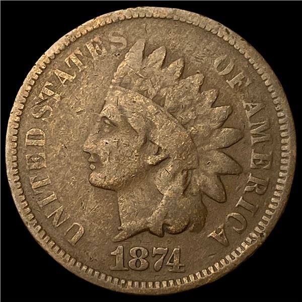 1874 Indian Head Cent LIGHTLY CIRCULATED