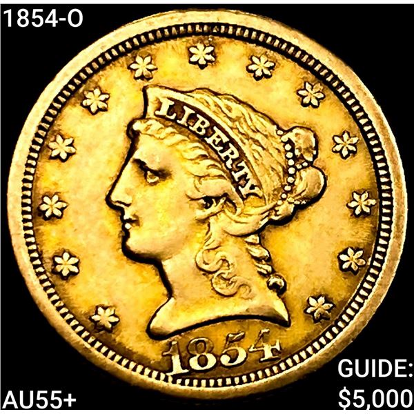 1854-O $2.50 Gold Quarter Eagle HIGH GRADE+
