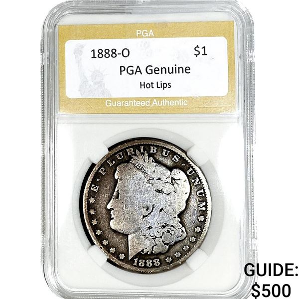 1880-O Morgan Silver Dollar PGA G Hot Lips