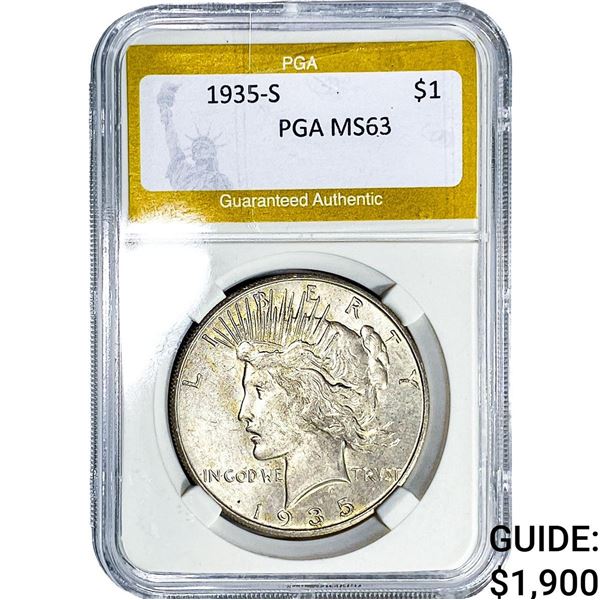 1935-S Silver Peace Dollar PGA MS63
