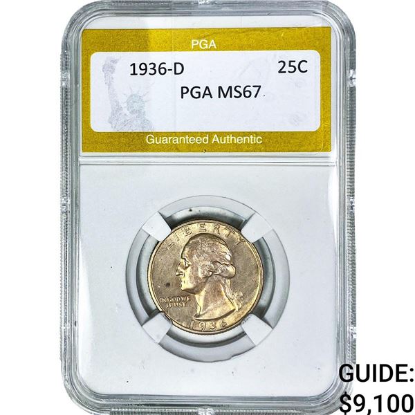 1936-D Washington Silver Quarter PGA MS67